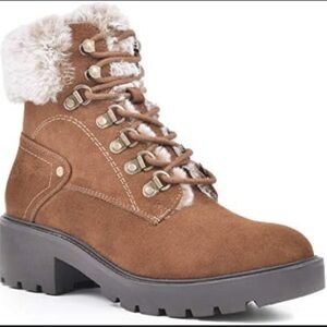 Women's Brown Fur-Lined Ankle Boots